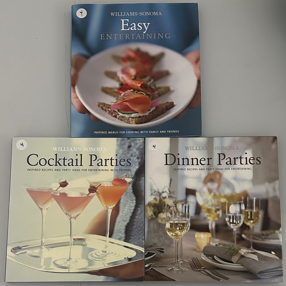 Set of 3 Williams-Sonoma Entertaining Cookbooks